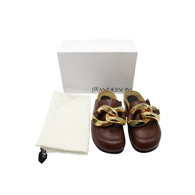 J.W.Anderson Brown Chain Loafers