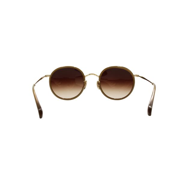 Oliver Peoples Round Brown Ombre Sunglasses