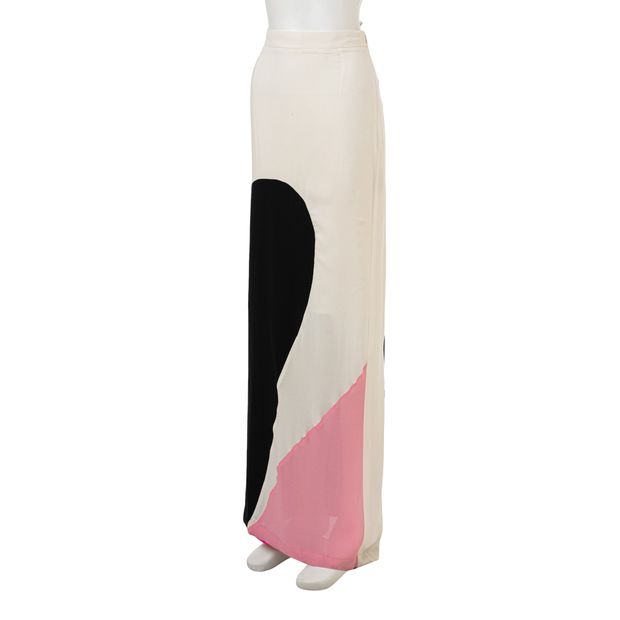 Roksanda Ilincic Ayton Color-Block Silk-Crepe Maxi Skirt