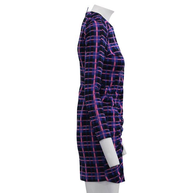 CONTEMPORARY DESIGNER Long Sleeve Checked Colorful Dress