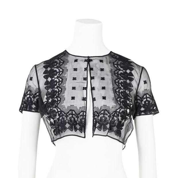 Dior Embroidered Cropped Sheer Jacket