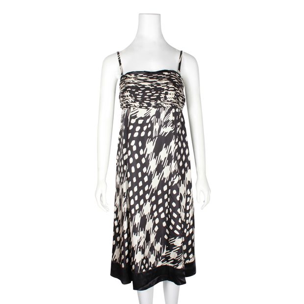 CONTEMPORARY DESIGNER Black & White Spaghetti Strap A-Line Dress