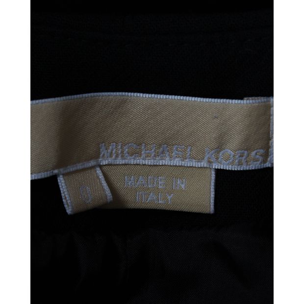Michael Kors Zipped Short Sleeve Jacket in Black Wool