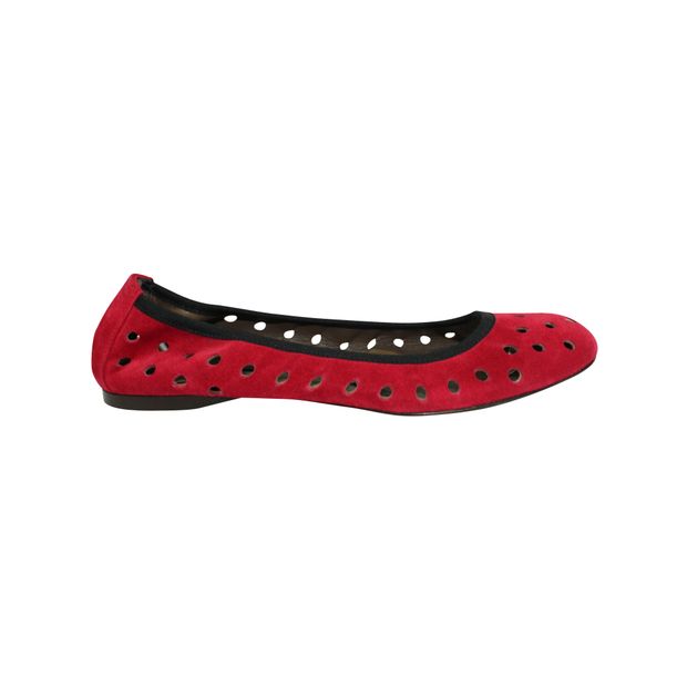 MARNI Red Suede Flats