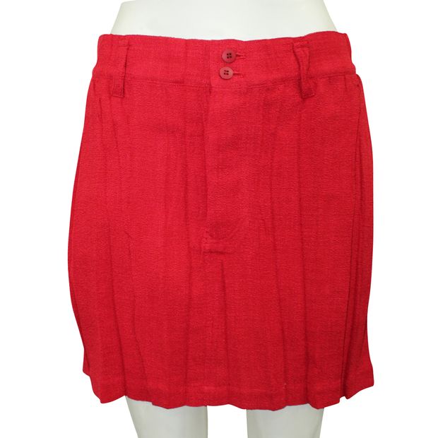 ISSEY MIYAKE Vintage Red Pleated Mini Skirt