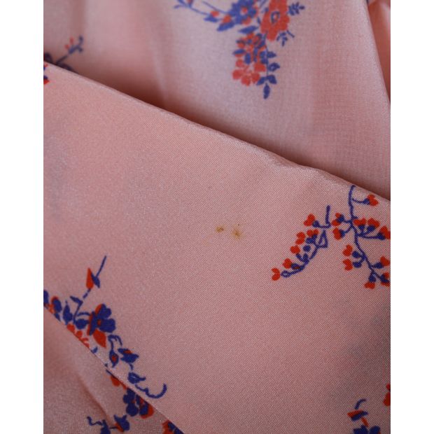 Miu Miu Floral-Print Button-Up Shirt in Pink Silk