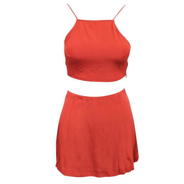 REFORMATION Red Skirt and Top Set