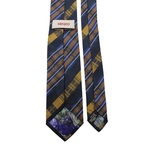 KENZO Kenzo Blue & Gold Striped Tie