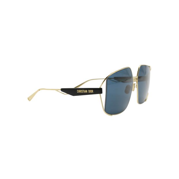 Dior Blue And Gold Square Sunglasses