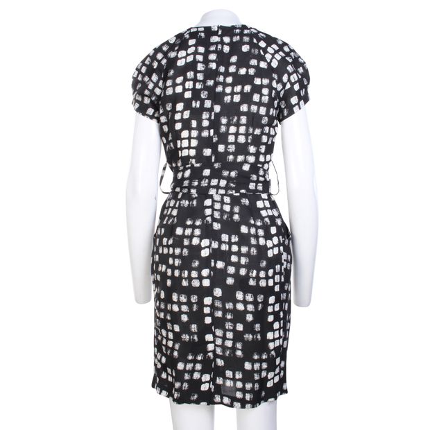 CONTEMPORARY DESIGNER BN DKNY Black And White Printed Dress