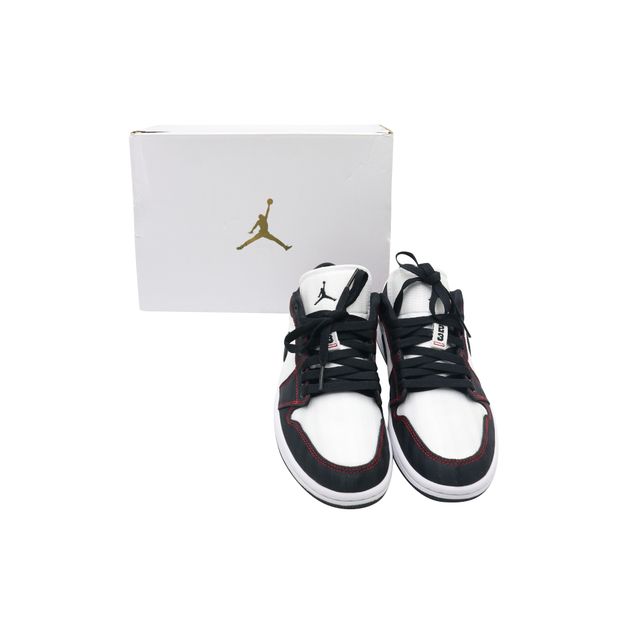 Air Jordan 1 Low SE Utility sneakers in White Black Gym Red Canvas