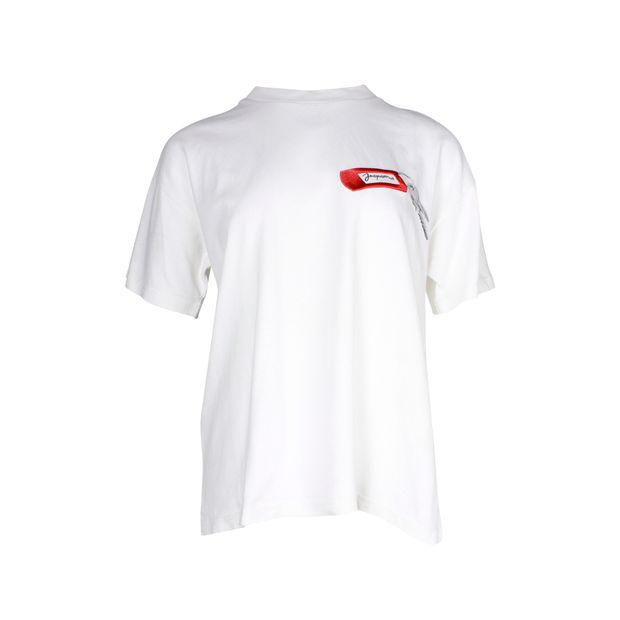 Jacquemus White T-Shirt With Key Chain Embroidery