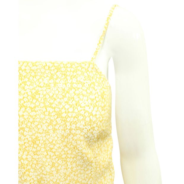 REFORMATION Mini Yellow Print Dress