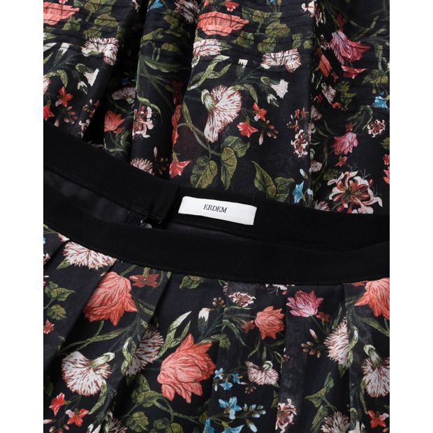 ERDEM Floral Print Maxi Flared Skirt
