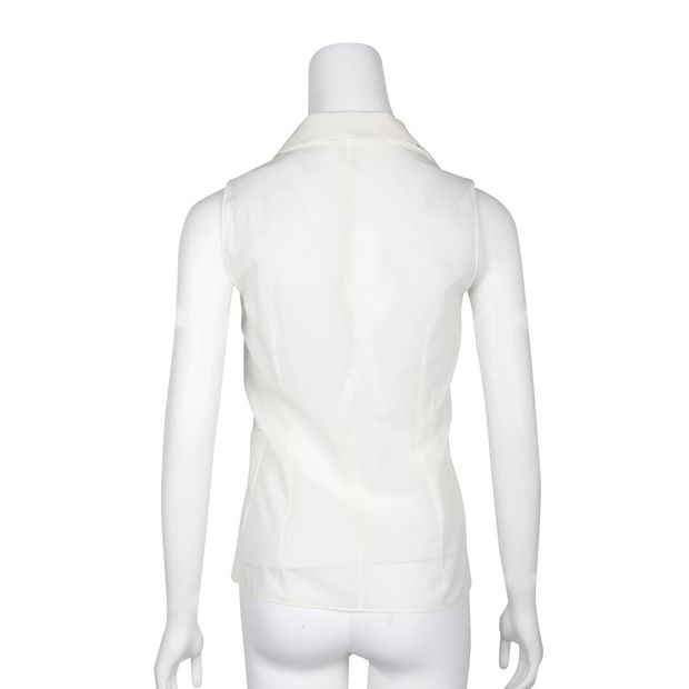 Akris Ivory Sleeveless Shirt/ Vest