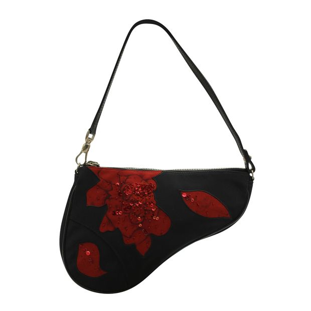 Limited Edition Mini Saddle Bag with Red Flowers