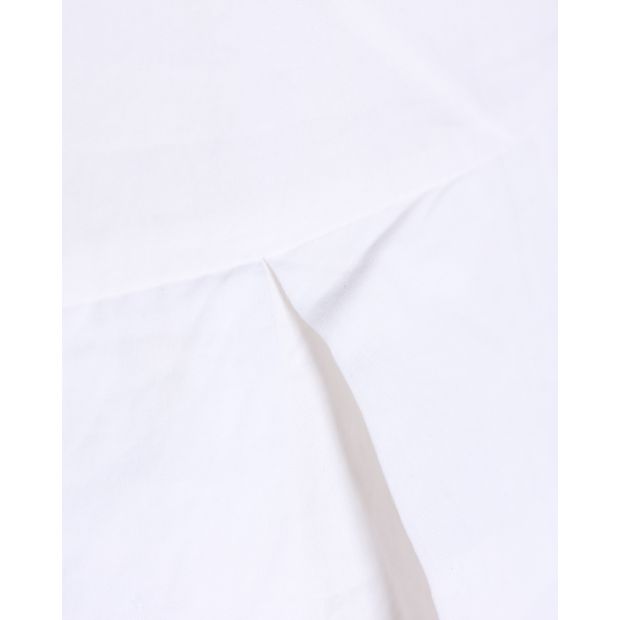 MARCHESA White Cotton Peplum Asymetrical Top