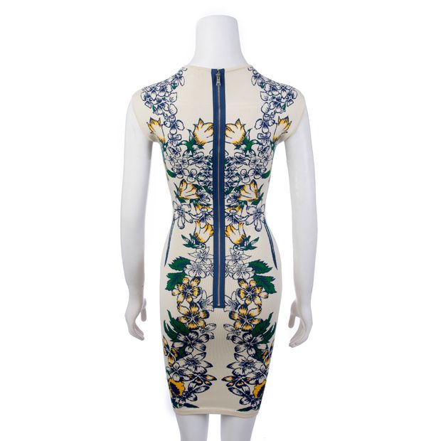 CONTEMPORARY DESIGNER Body Con Multi Print Floral Motif Dress