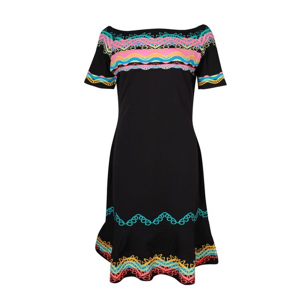 Peter Pilotto Black Dress With Neon Colorful Details