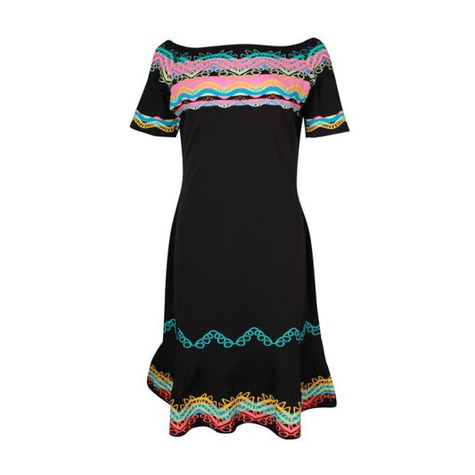 Peter Pilotto Black Dress With Neon Colorful Details