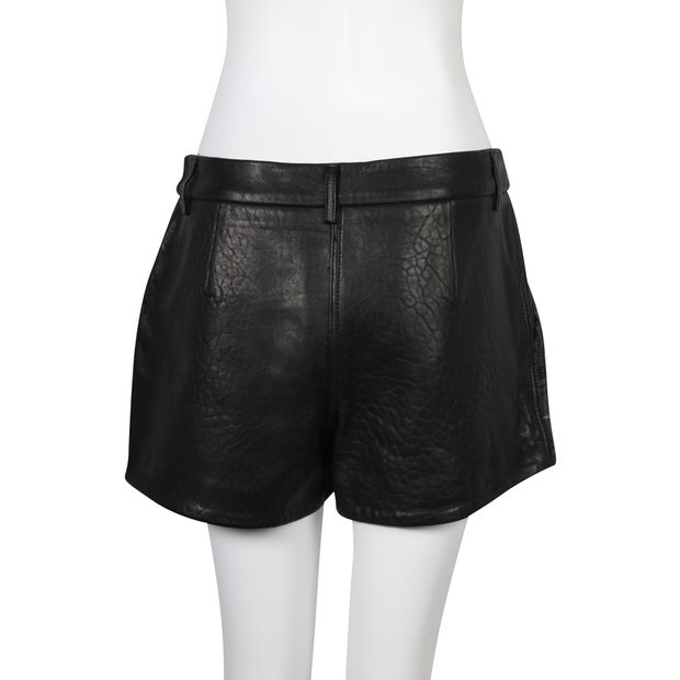 Vera Wang Black Tartan And Leather Short