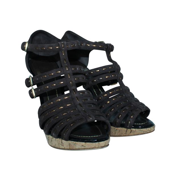 Dior Brown Suede Strappy Sandals