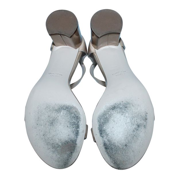 Stuart Weitzman Nude Patent Leather Sandals