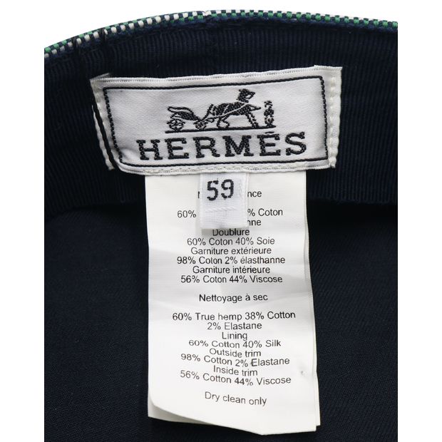 Hermes Cavale Pop Cap in Beige Hemp Cotton