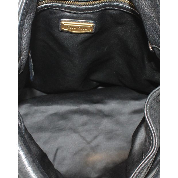 Black Calfskin Shoulder Bag