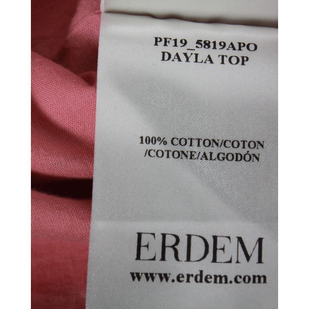 Erdem Off-Shoulder Top in Pink Cotton