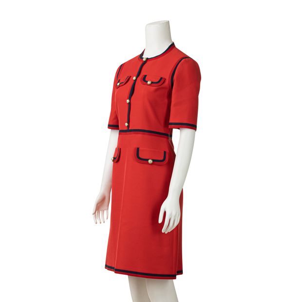 Gucci Grosgrain Ribbon Trimmed Mini Dress