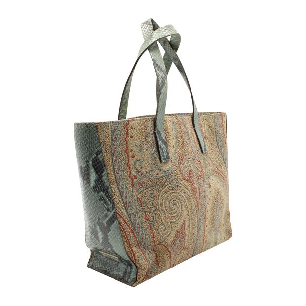 Etro Snake & Paisley Print Handbag