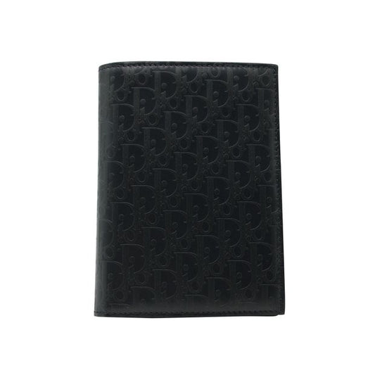 Dior Oblique Bi-Fold Cardholder in Navy Leather
