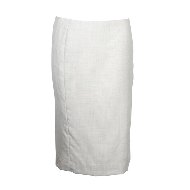 Contemporary Designer Light Grey Cashmere/ Silk Skirt