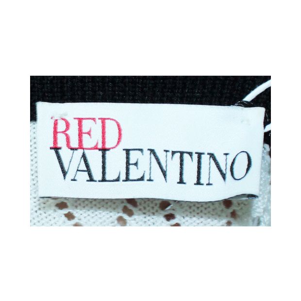 RED VALENTINO Black and White Knitted Blouse