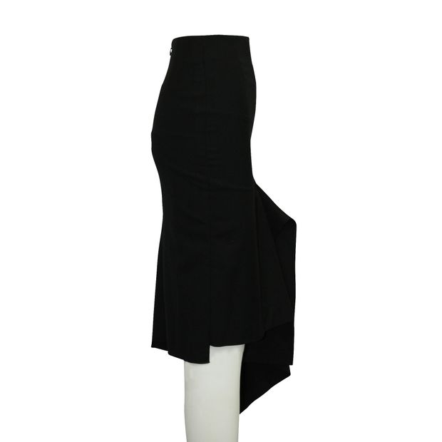 Balenciaga Black Asymmetric Woolen Skirt
