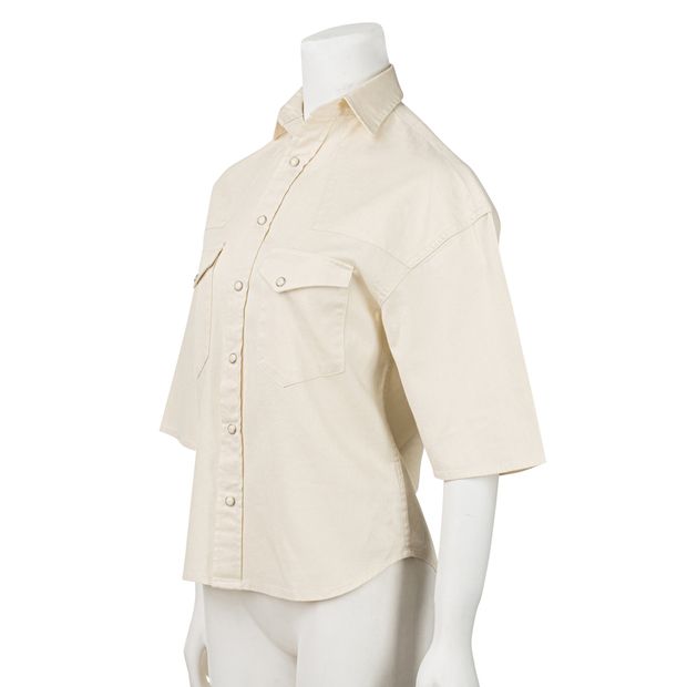 Contemporary Designer Oversized White Cowboy Shirt