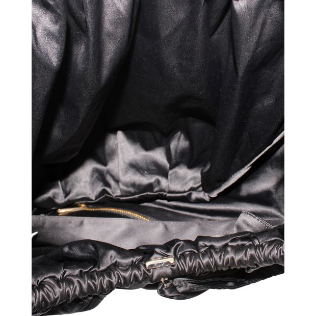 Giorgio Armani Vintage Black Nylon Embossed Tote