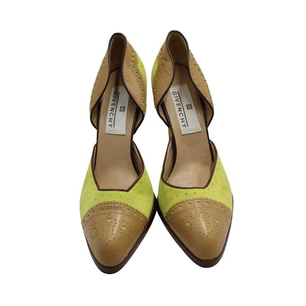 Givenchy Beige & Lime Green Two Tone High Heels