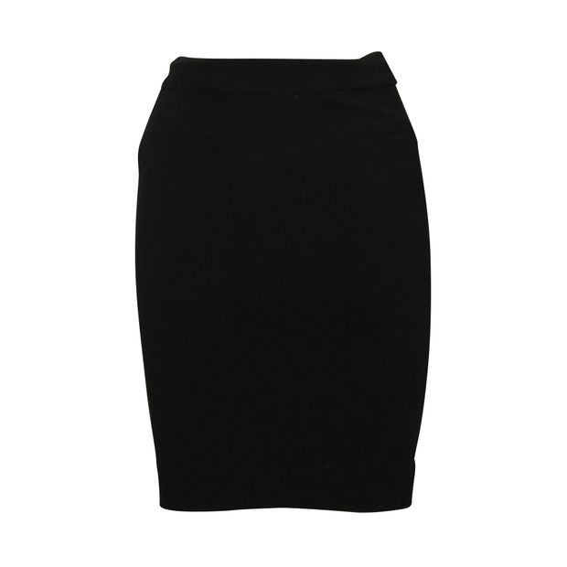 Contemporary Designer Black Skirt With Golden Zipper
