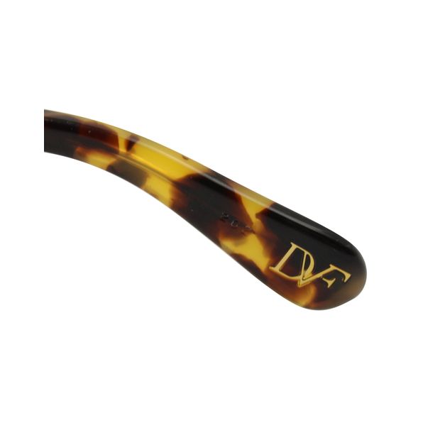 Diane Von Furstenberg Gold And Acetate Tortoiseshell Sunglasses