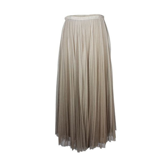 Dior Pleated Gradient Maxi Skirt in Beige Silk & Tulle