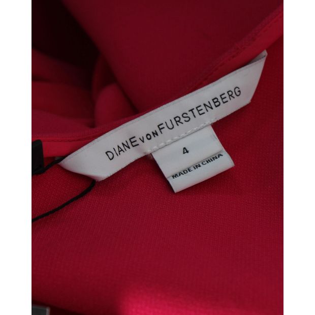 Diane Von Furstenberg Megan Fushia Dress With Side Ruching