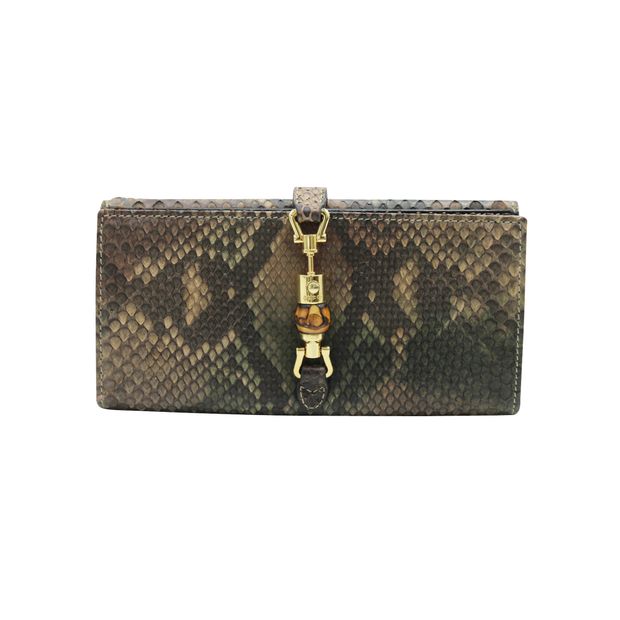 Gucci Long Python Wallet With Bamboo