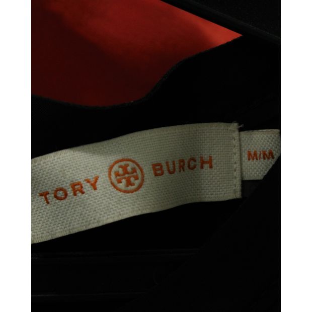 Tory Burch Short Sleeve Black Dress With Round Studs