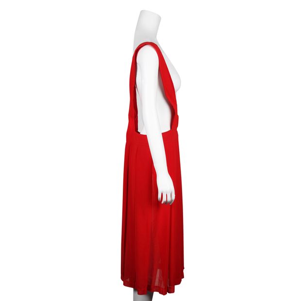 Comme Des Garcons Red Pinafore Dress