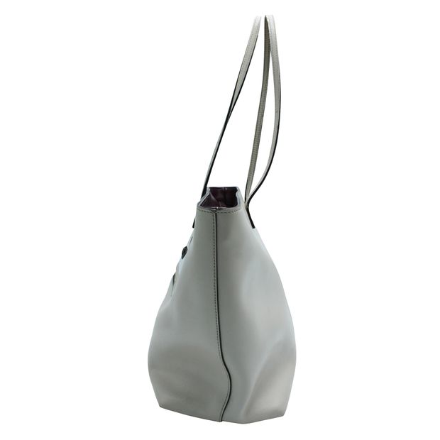 Fendi Light Grey Leather Tote With Mirror "Monster Eyes"