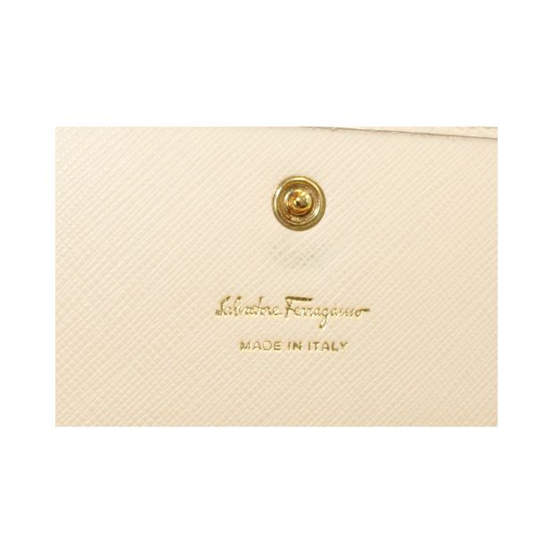 Salvatore Ferragamo Pastel Pink/Peach Continental Leather Wallet