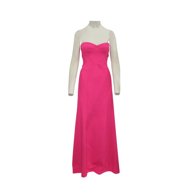 Contemporary Designer Bright Pink Strapless Maxi Evening Dress