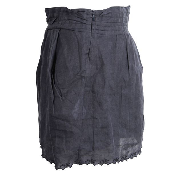 CONTEMPORARY DESIGNER Charcoal Grey Linen Mini Skirt